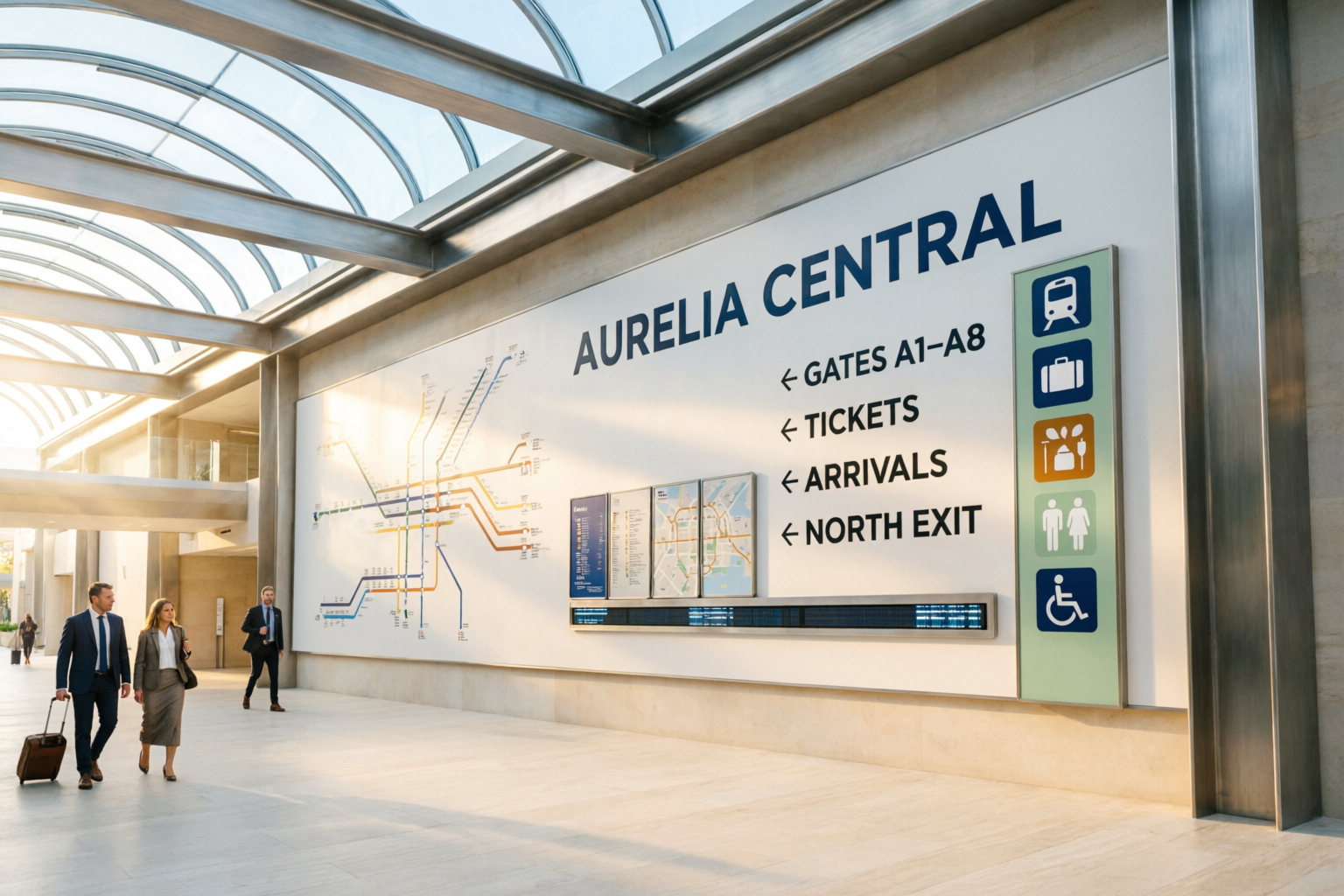 Wayfinding Mural in Transit Hall
