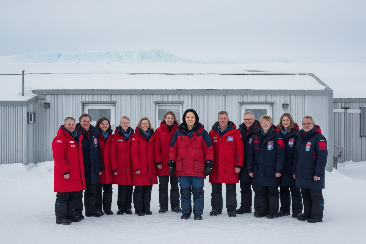 Antarctic Station Crew Photo Edit
