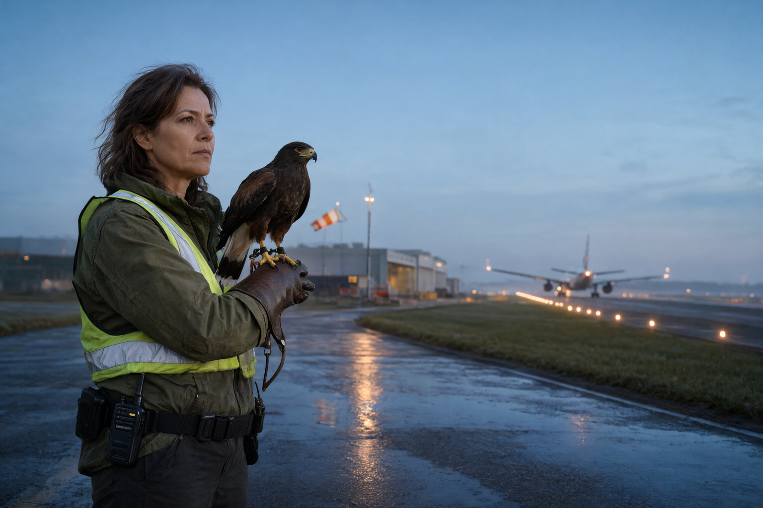Airport Falconer Editorial Portrait
