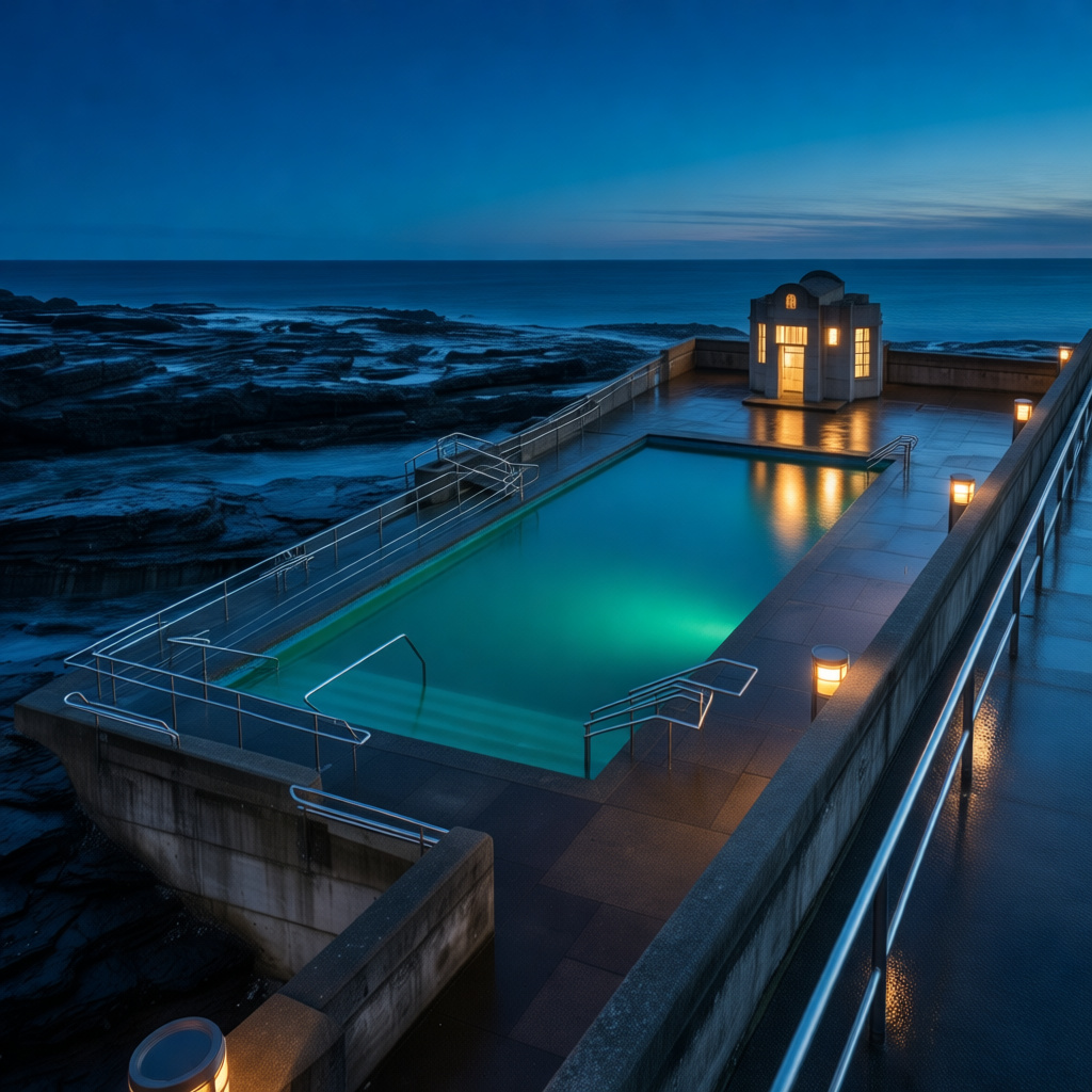 Coastal Tidal Pool Night Visualization