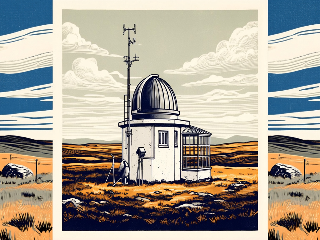 Meteorological Observatory Linocut Wall Art
