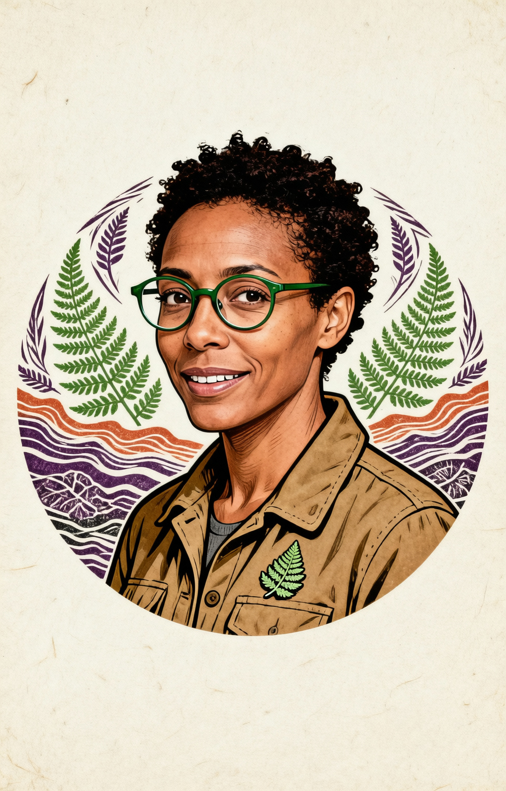 Paleobotanist Linocut Profile Avatar