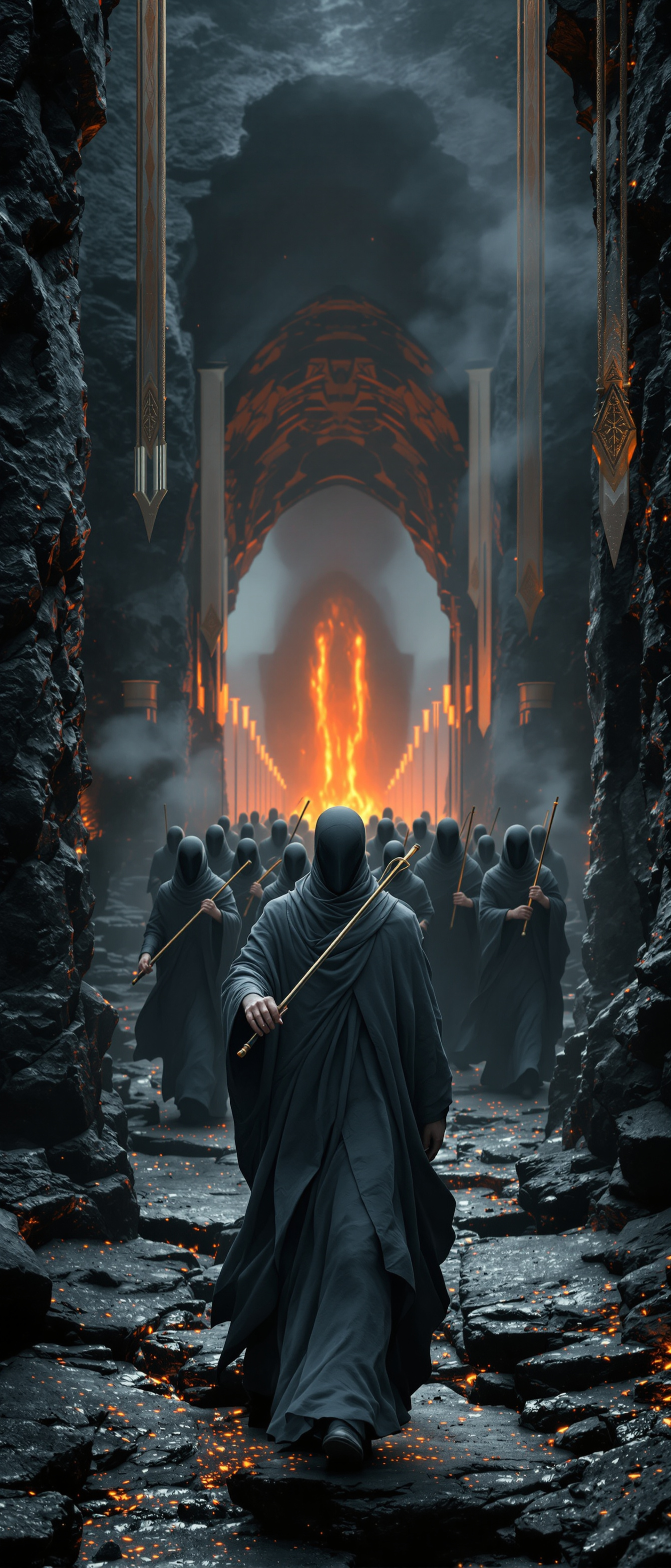 Volcanic Glass Violinist Procession