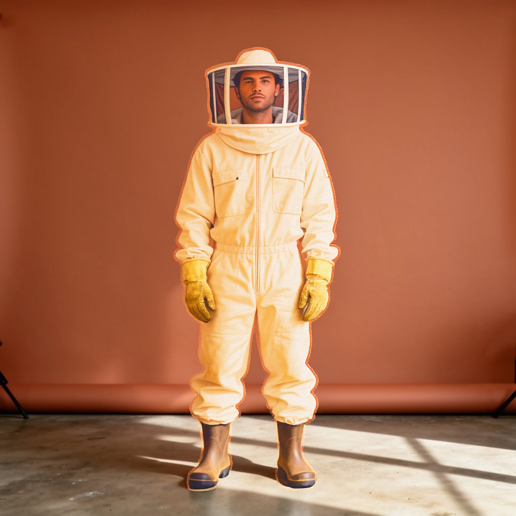 Risograph Beekeeper Editorial Portrait