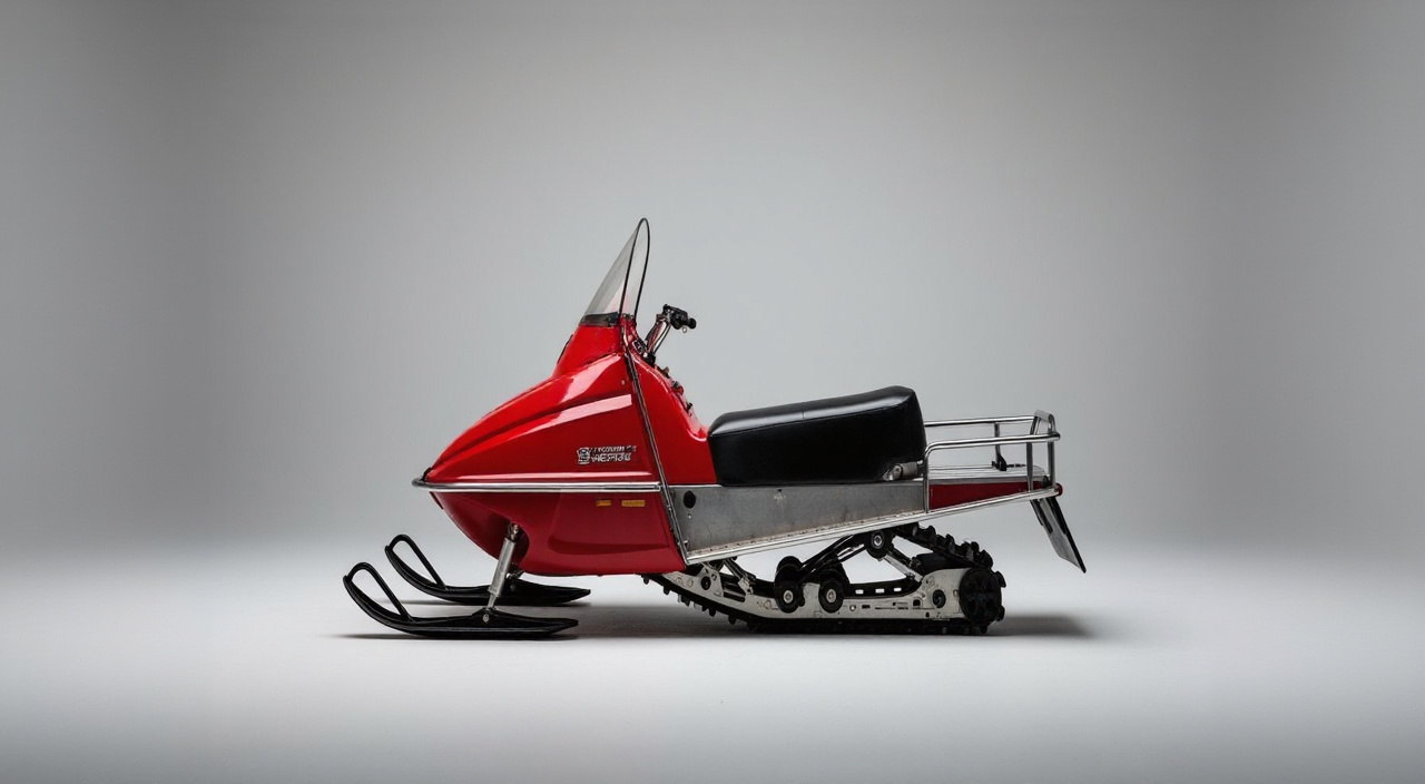 Vintage Snowmobile Auction Landscape