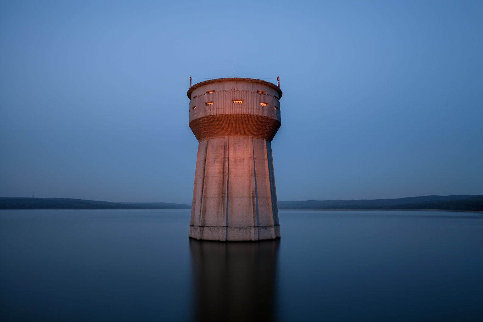 Hydroelectric Intake Tower Night Relight