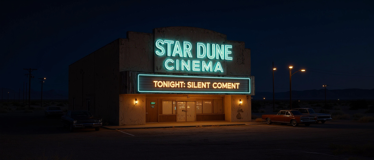 Windblown Desert Cinema Marquee