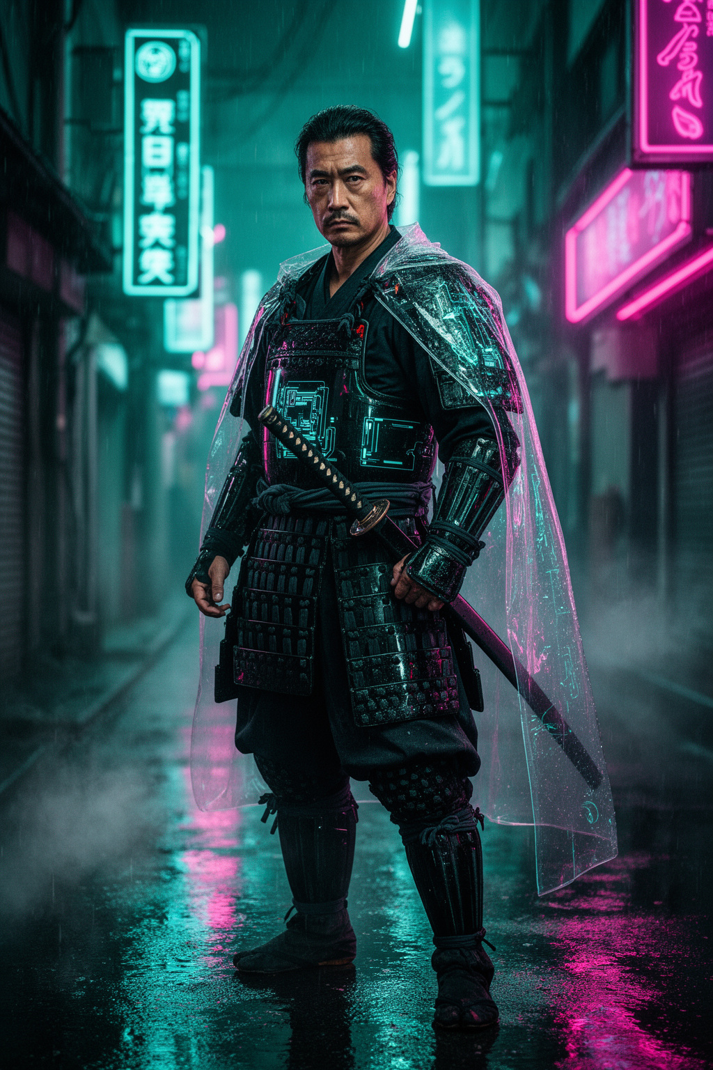 Neon Samurai Portrait