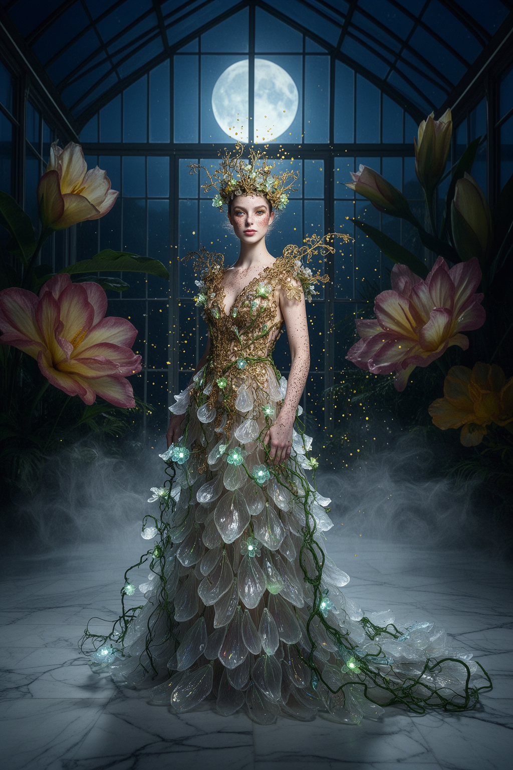 Surreal Botanical Fashion Portrait