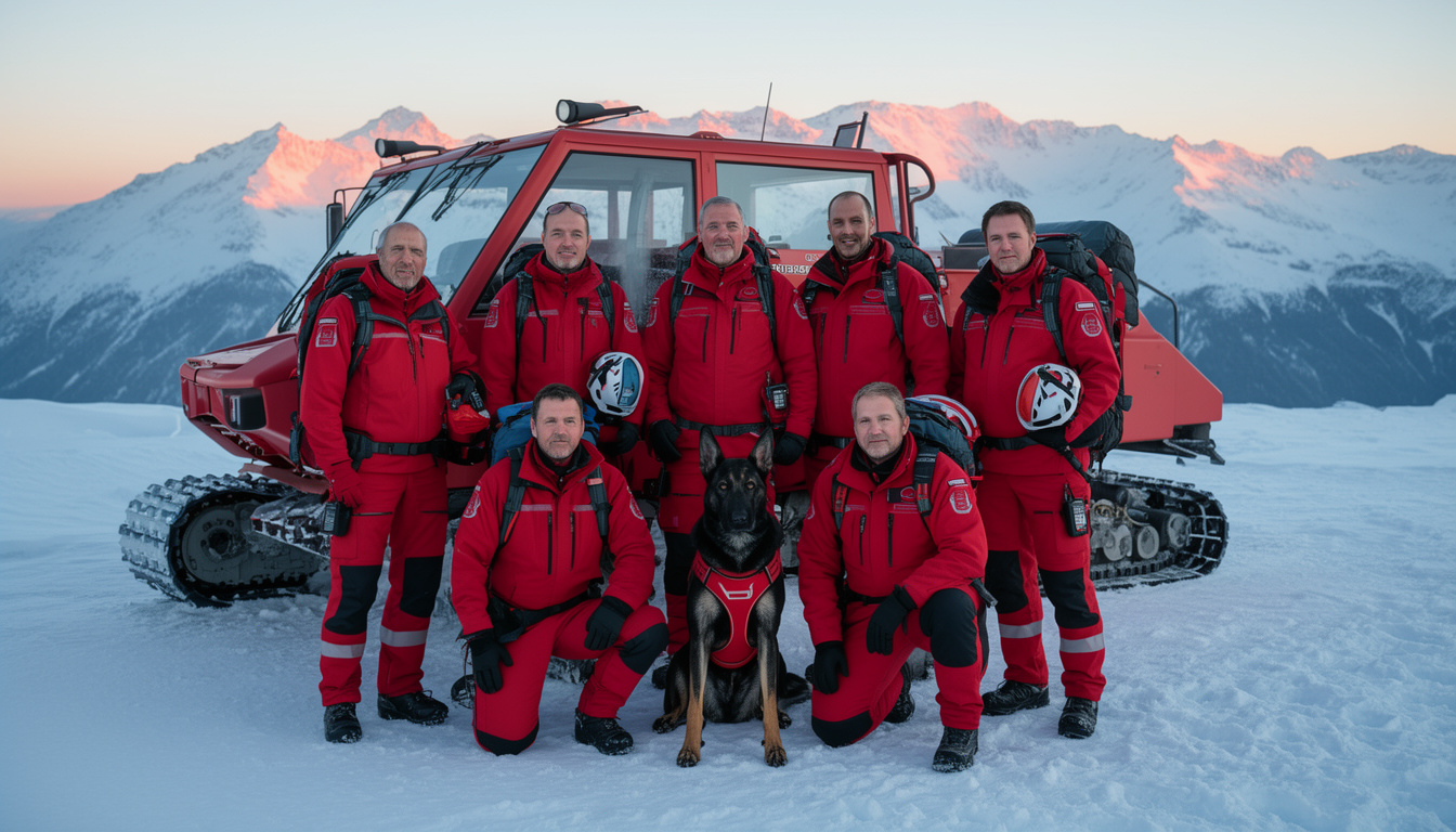 Avalanche Rescue Team Portrait Composite