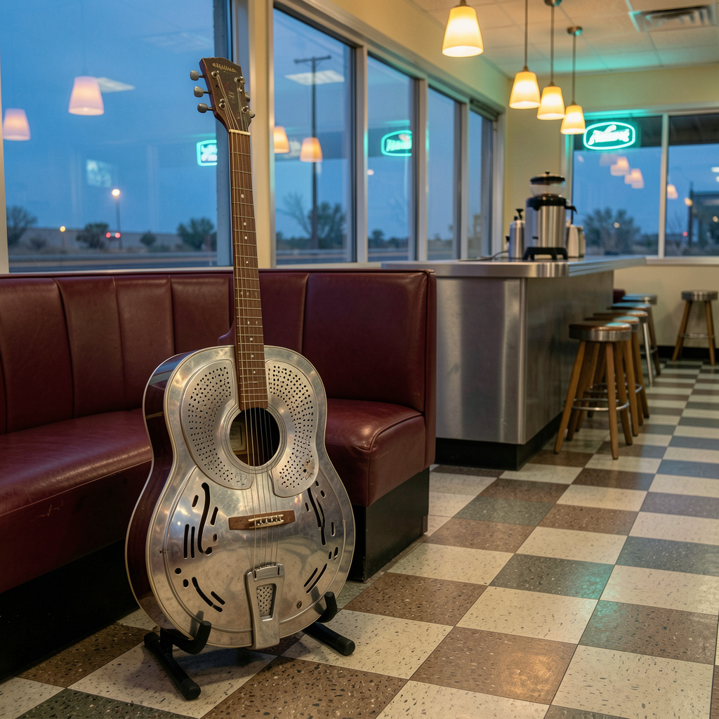 Resonator Guitar Diner Background Swap