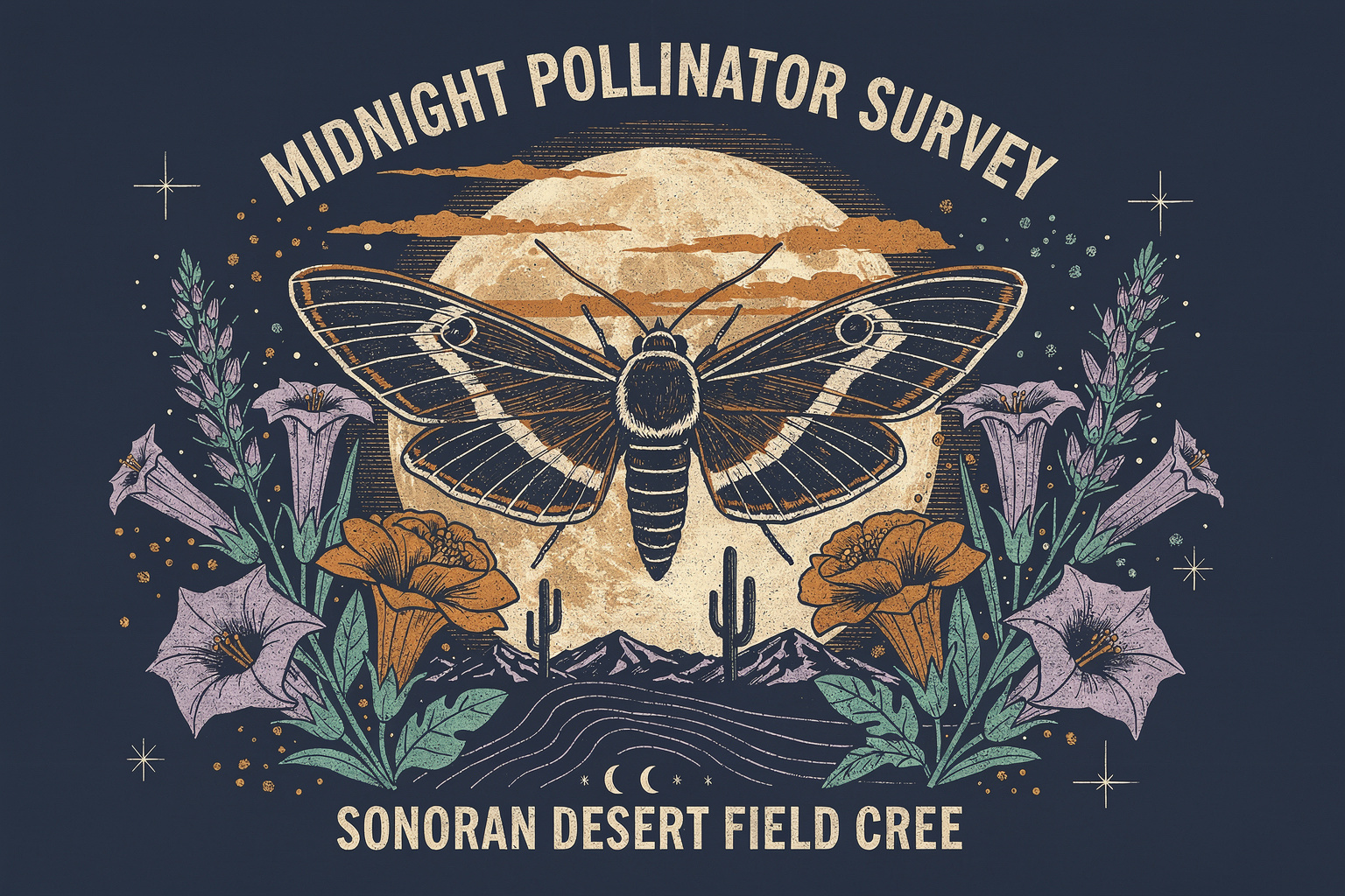 Night Pollinator Field Crew Graphic