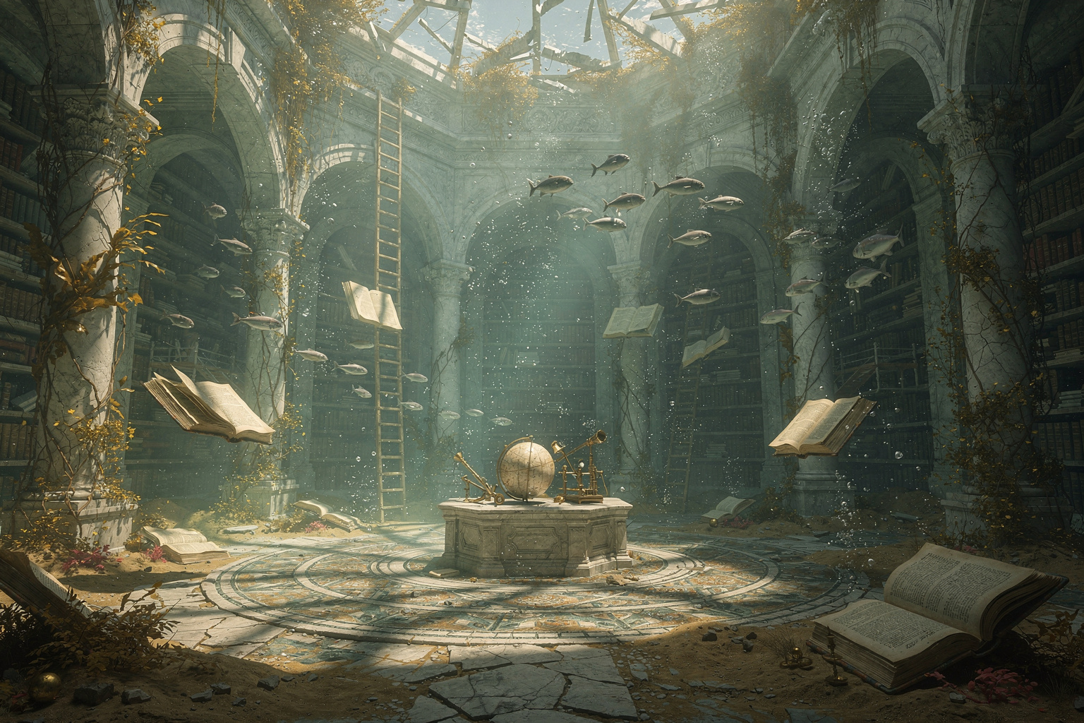 Submerged Grand Library Atrium