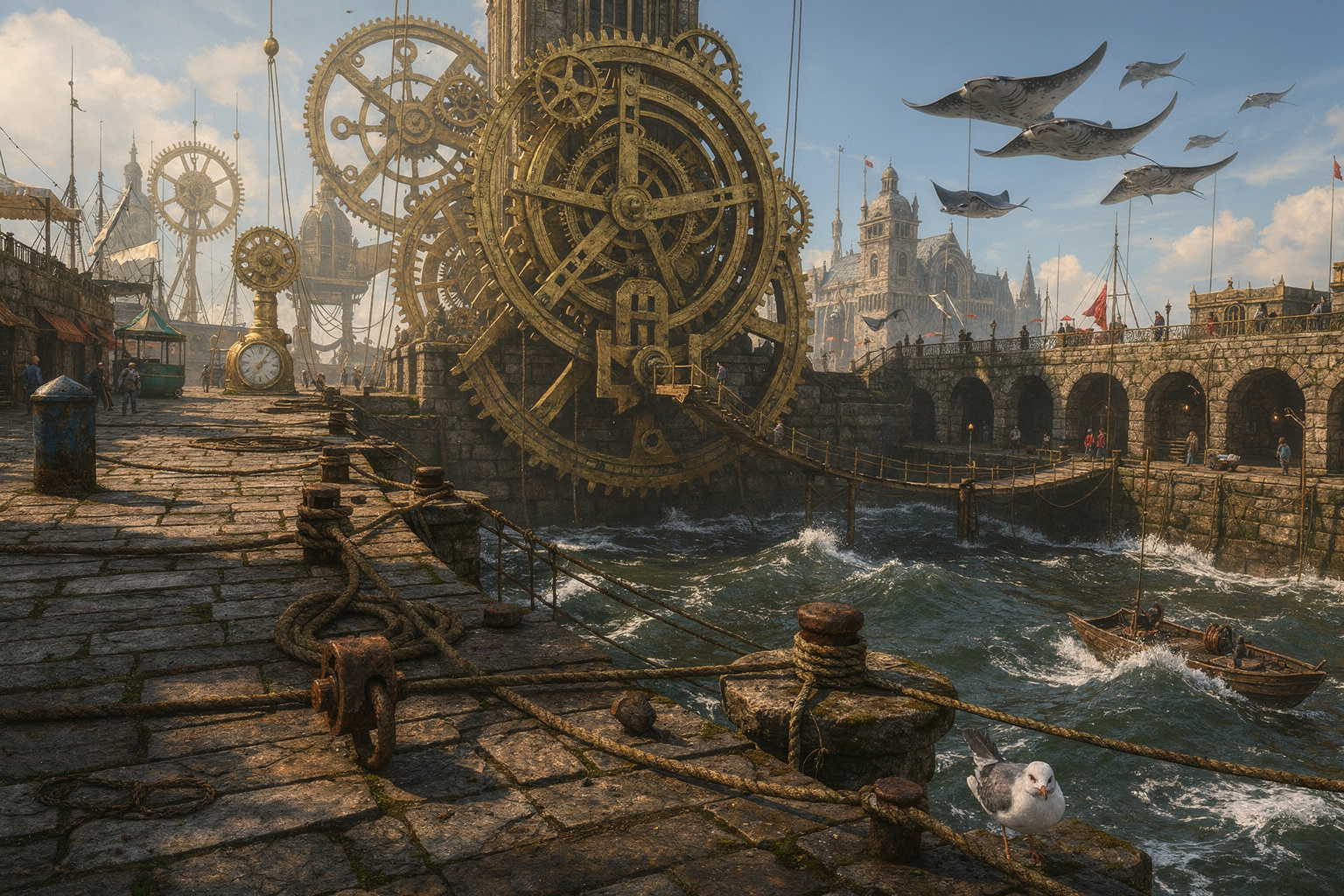Tidal Clockwork Harbor Panorama