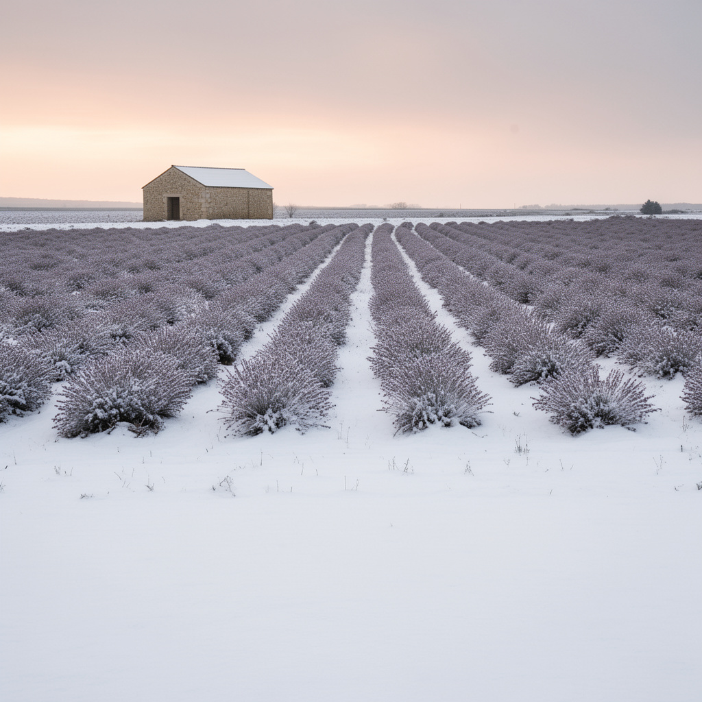 Winter Lavender Farm Calendar Plate
