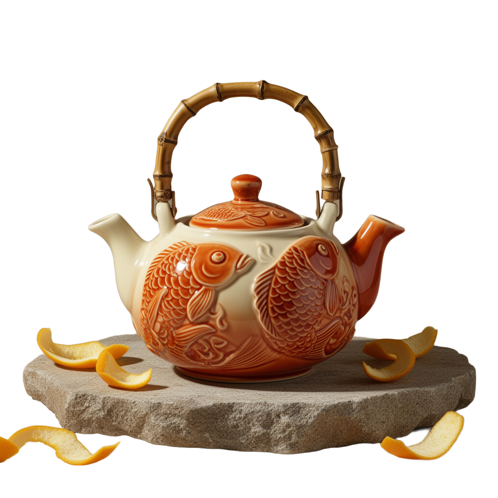 Ceramic Koi Teapot Silhouette