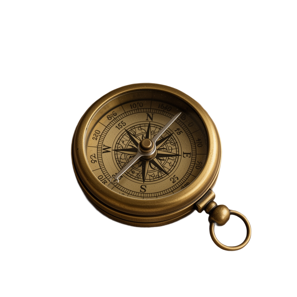 Weathered Compass on Linen