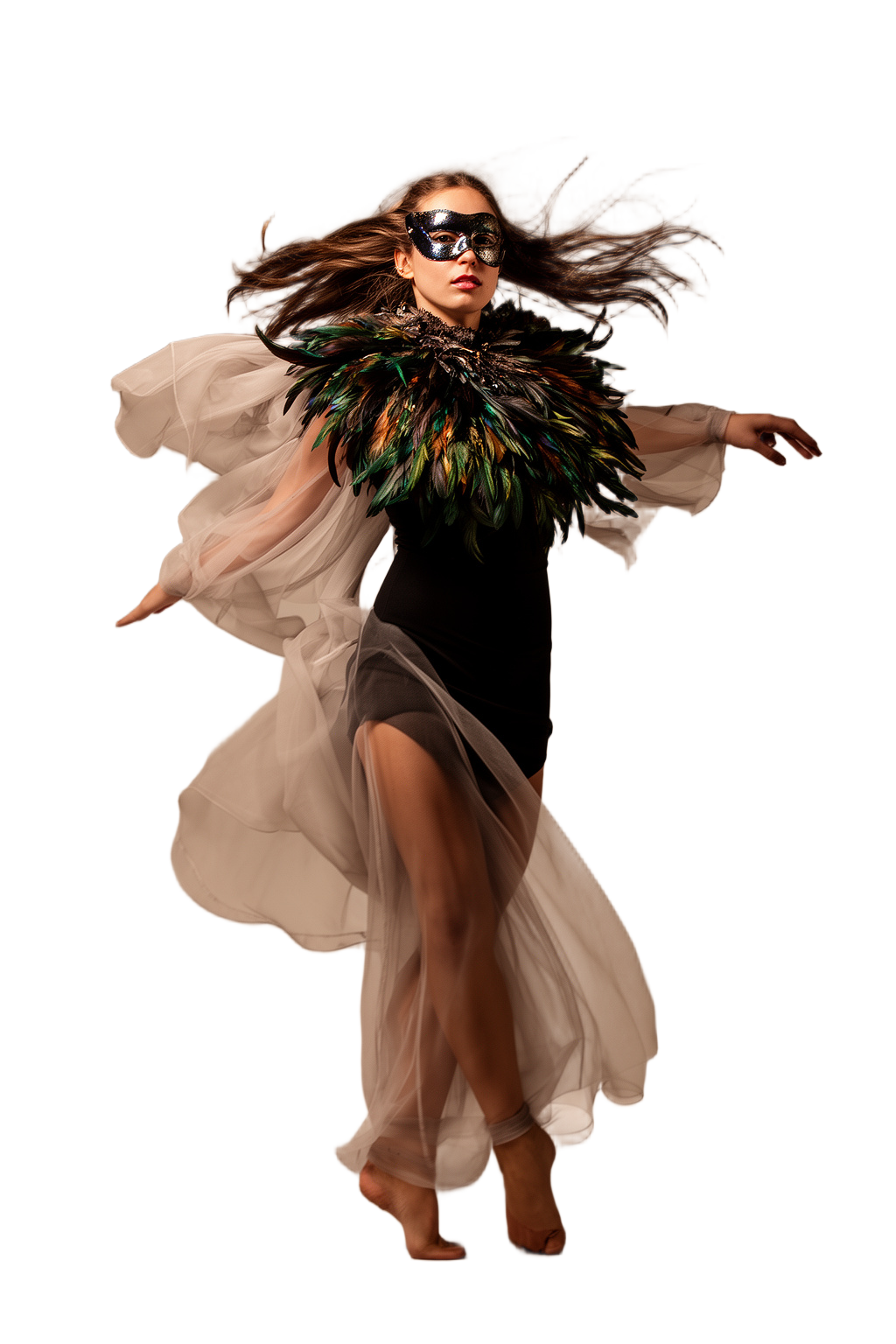 Feathered Masked Dancer Silhouette