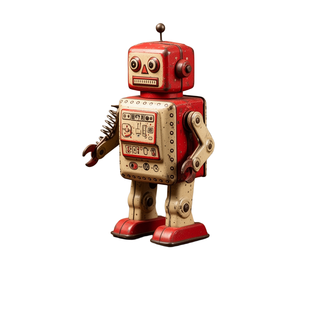 Weathered Toy Robot Cutout