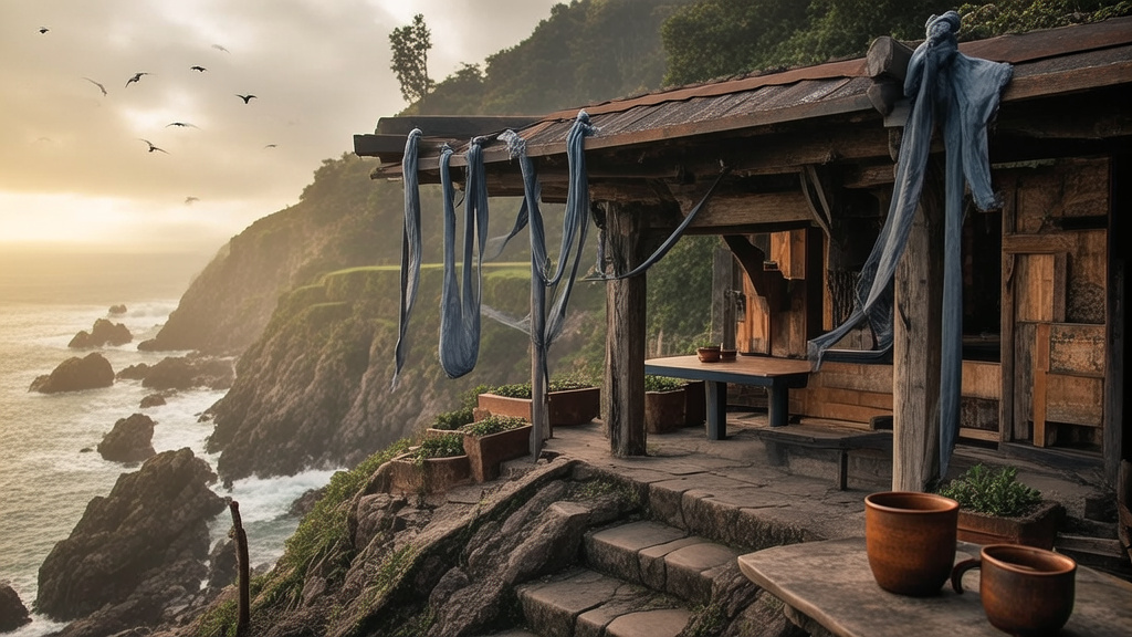 Wind-Carved Cliffside Tea House