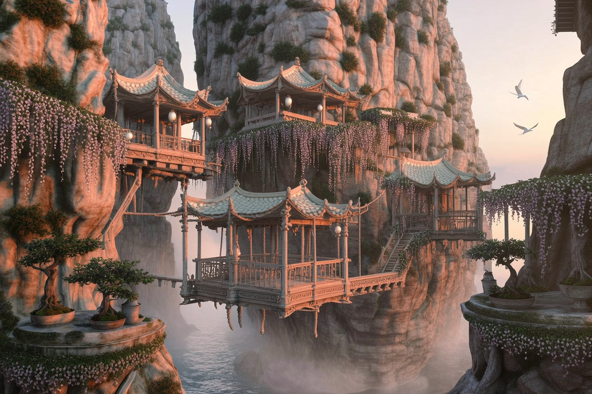 Floating Teahouse Cliff Sanctuary