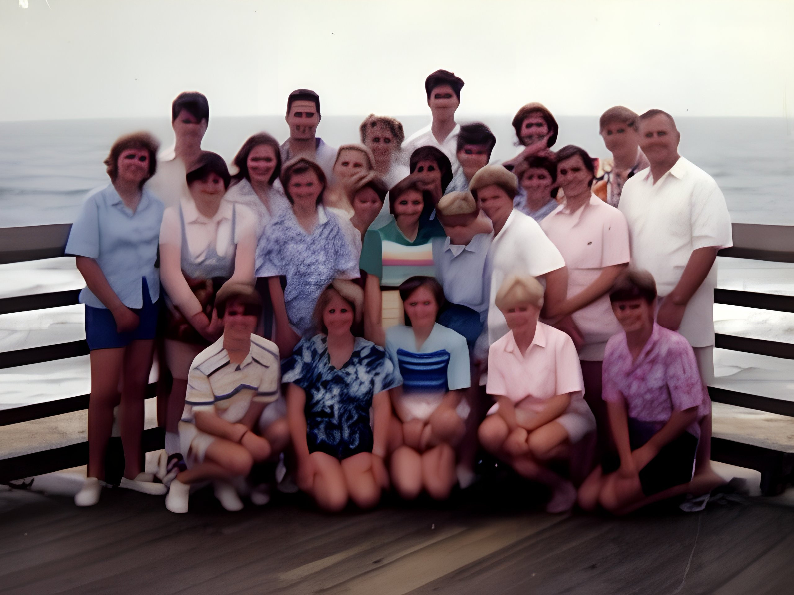 Aged Seaside Reunion Snapshot