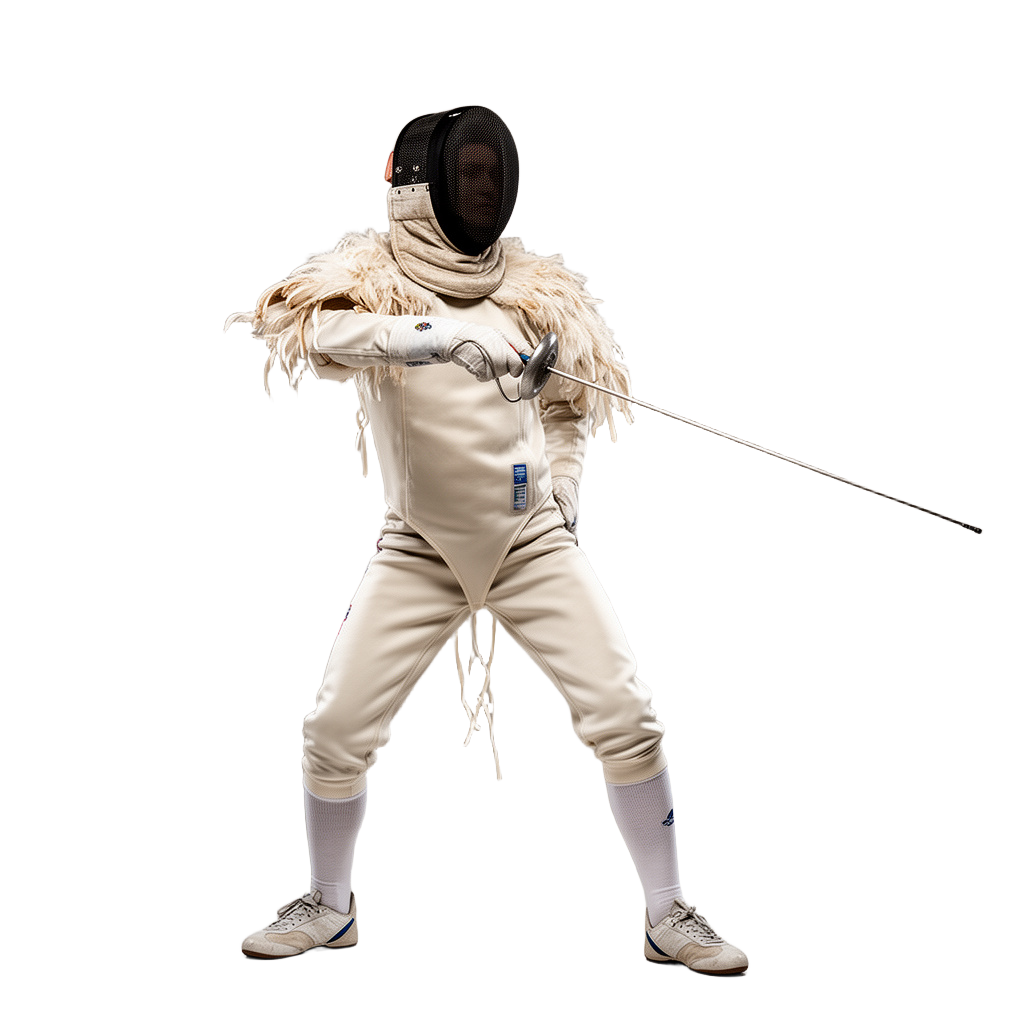 Feathered Masked Fencer Cutout