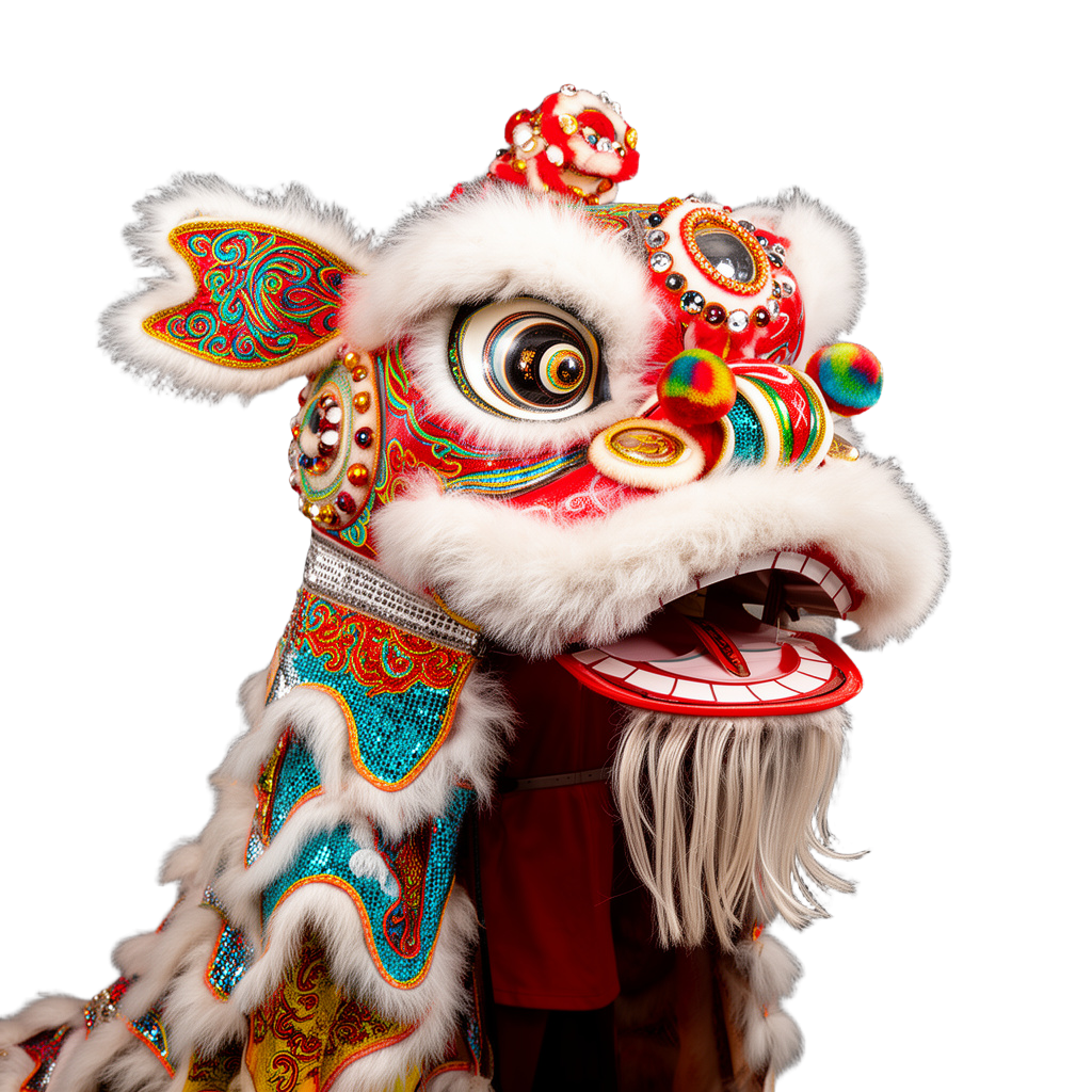 Lion Dance Head Compositing Cutout