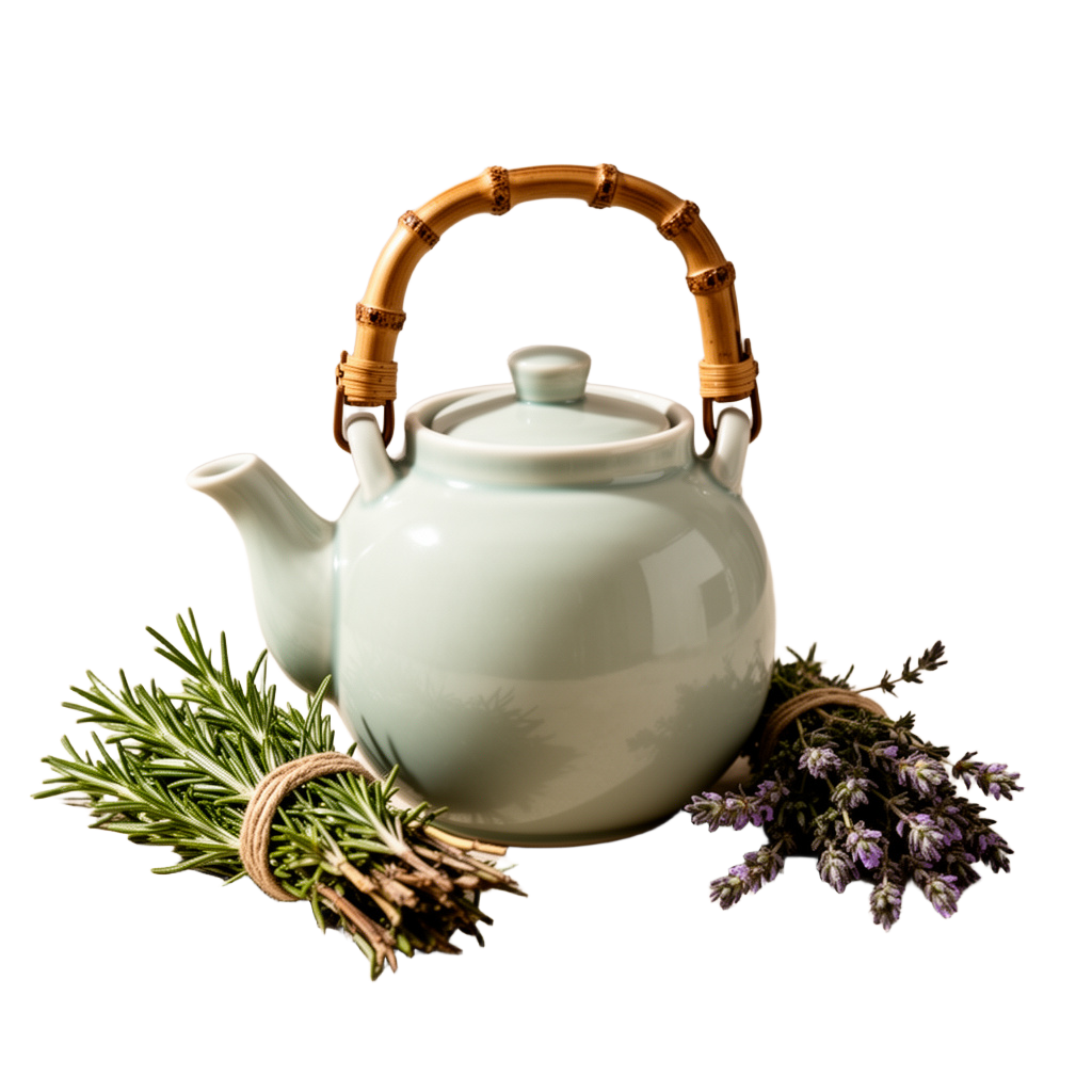 Ceramic Teapot Herb Bundle