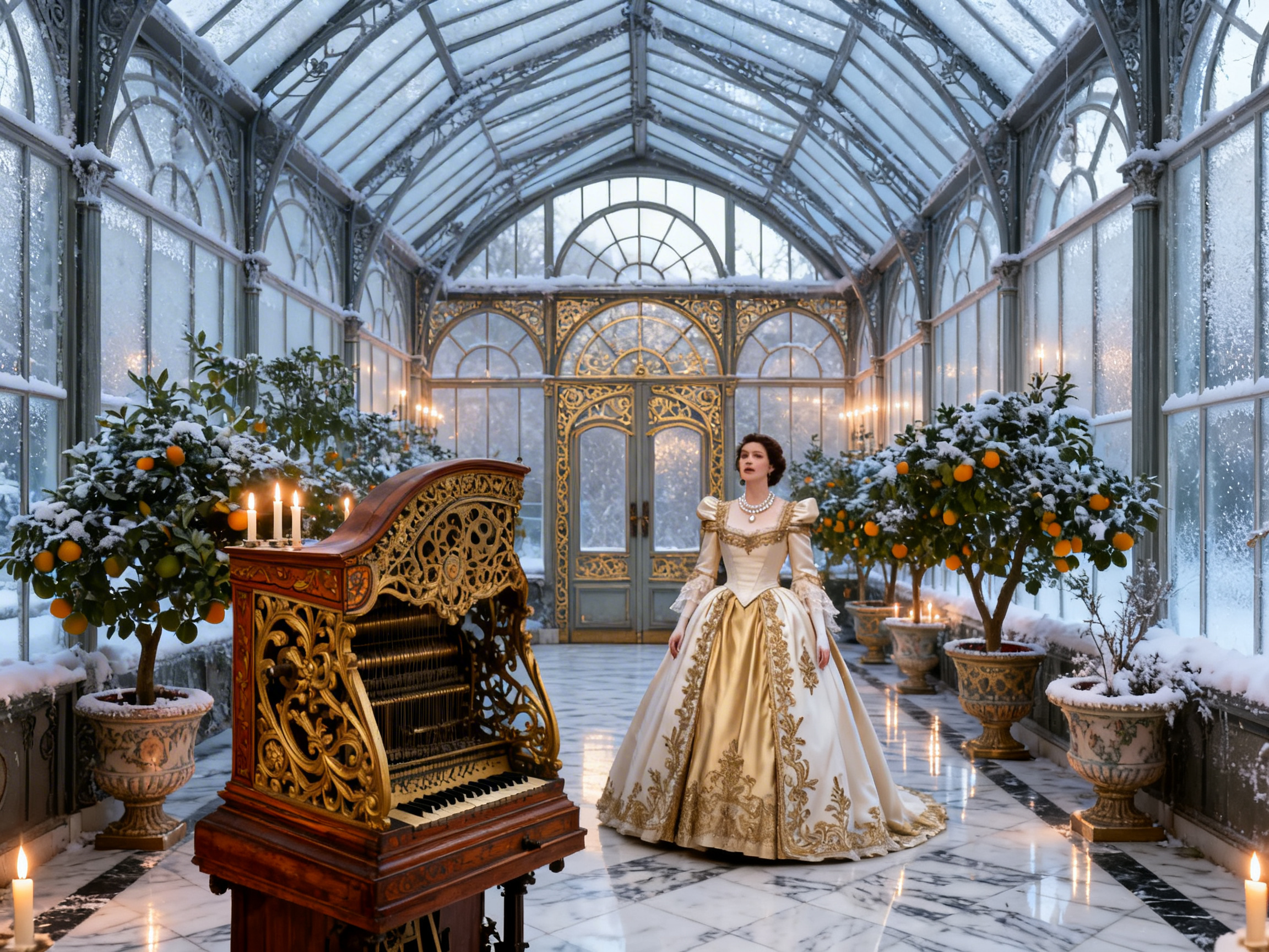 Gilded Winter Conservatory Interior