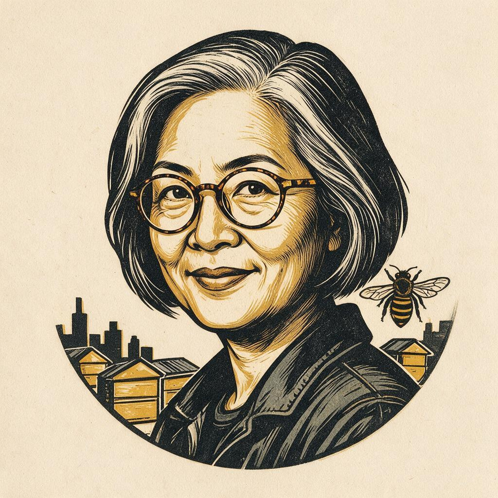 Urban Beekeeper Linocut Profile Avatar