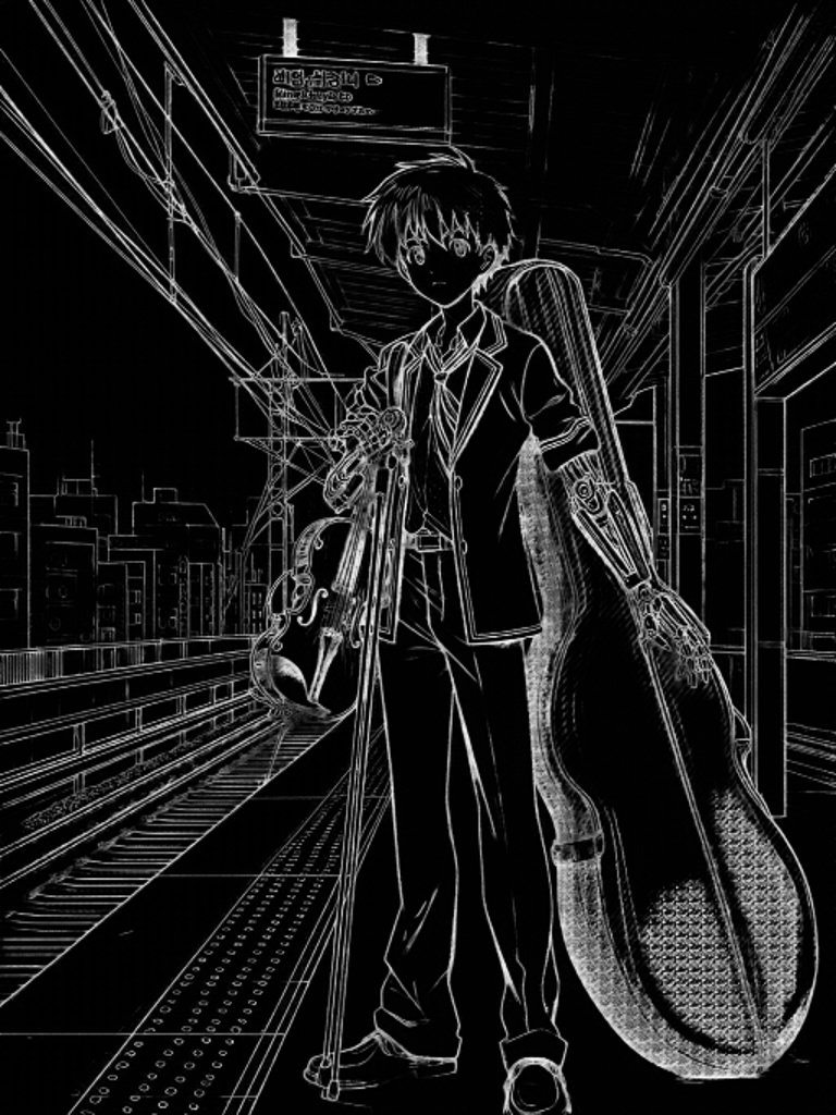 Anime Mecha Cellist Transit Platform