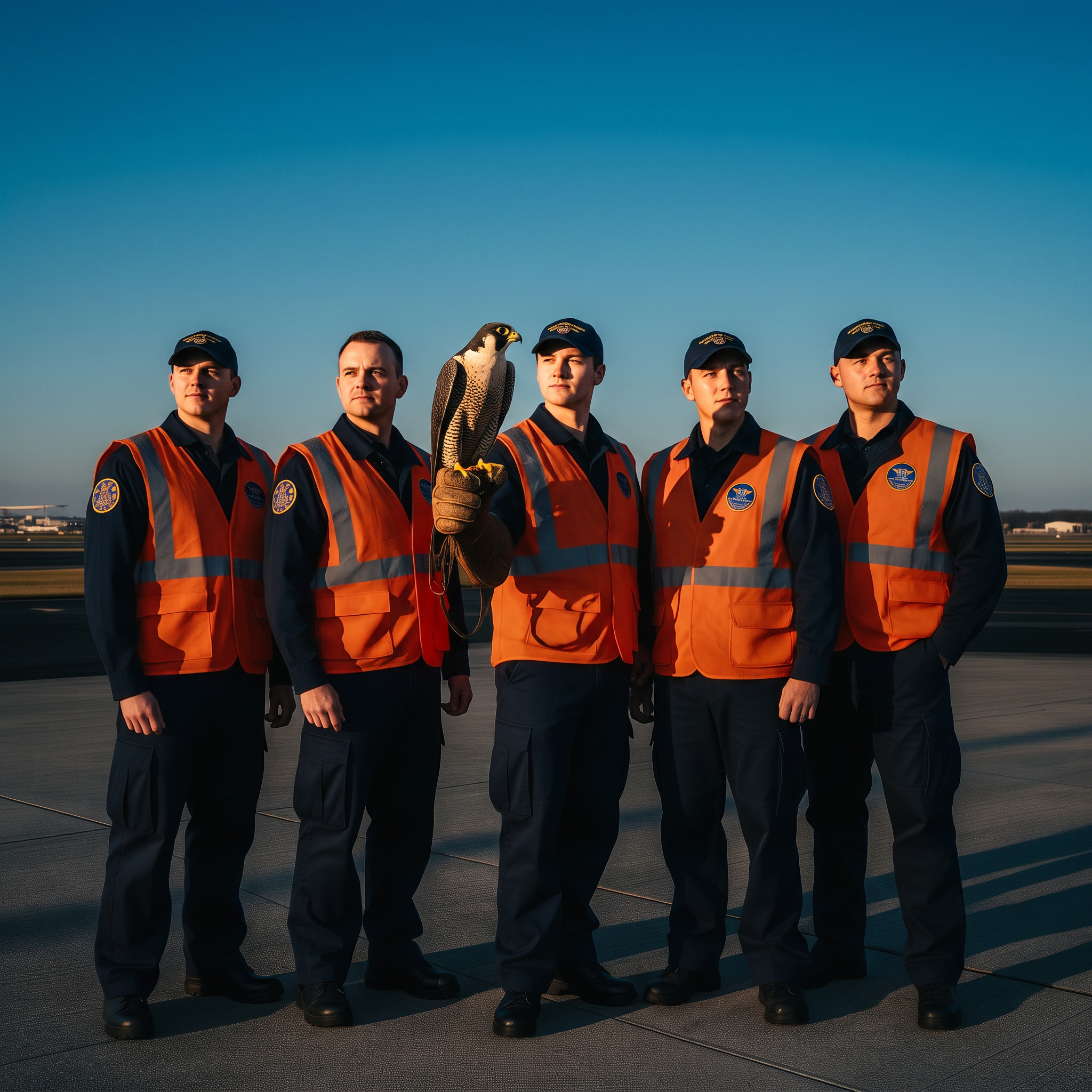 Airport Falconry Crew Group Portrait