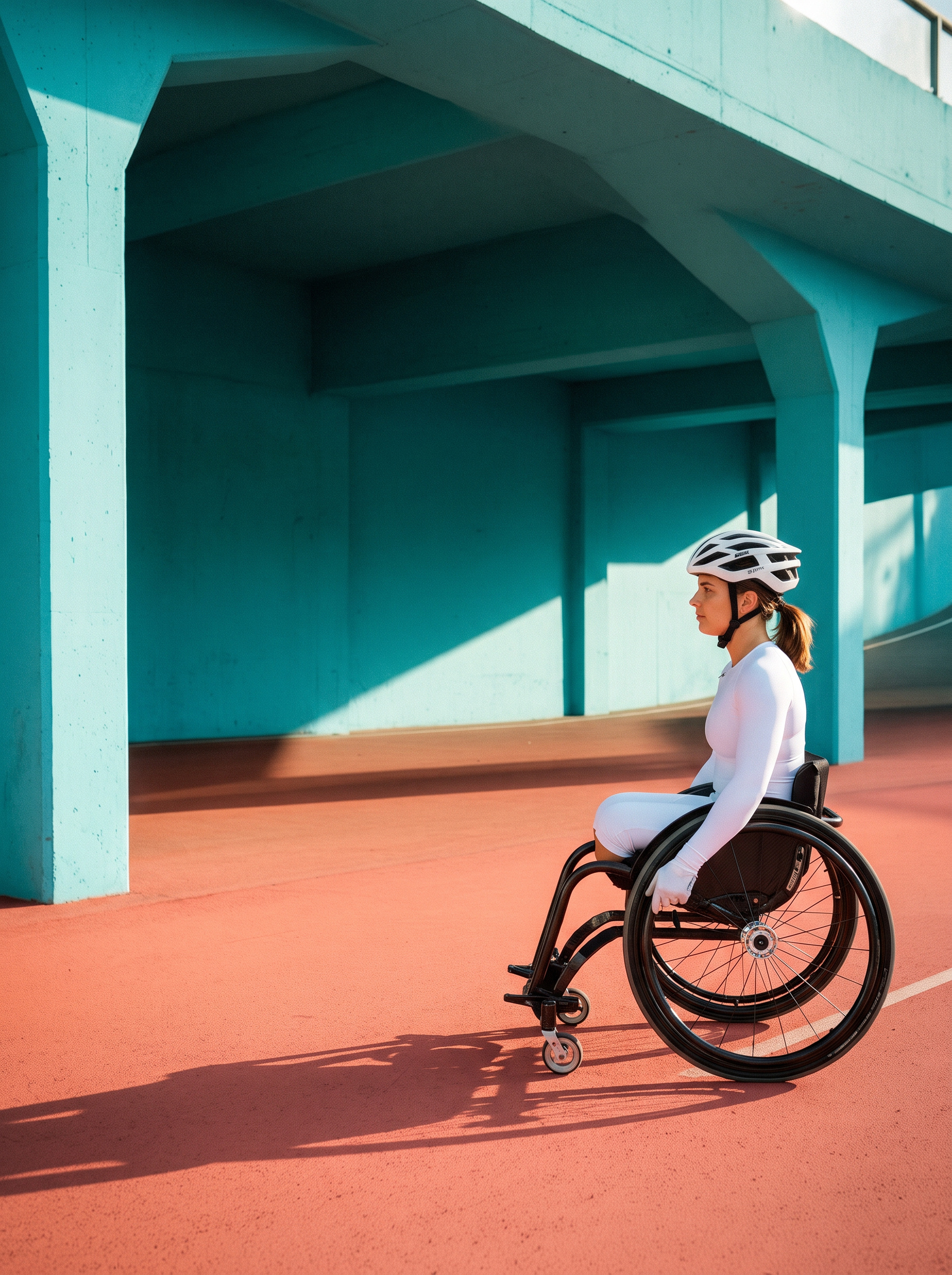 Racing Wheelchair Trackside Background Replacement