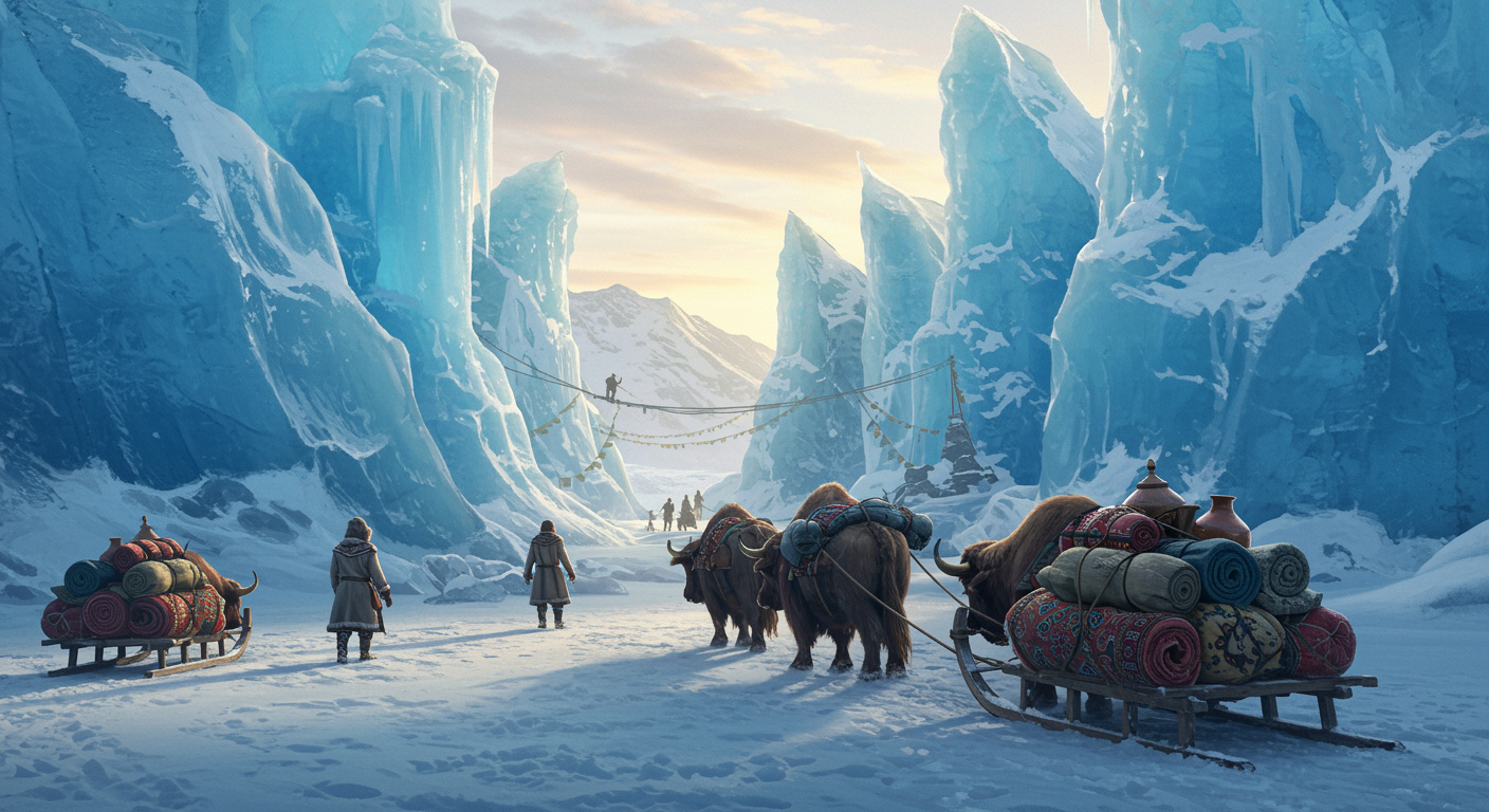 Wind-Carved Glacier Caravan