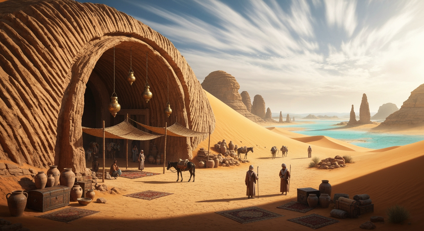 Wind-Carved Desert Caravanserai