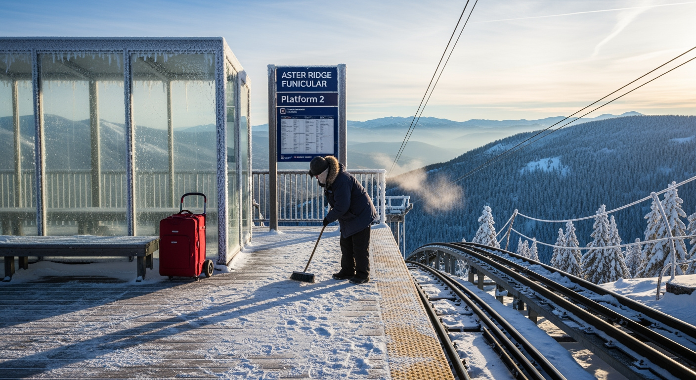 Frosted Funicular Platform Dawn