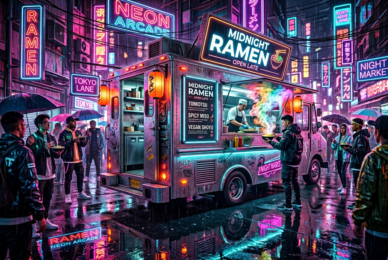 Neon Food-Truck Poster