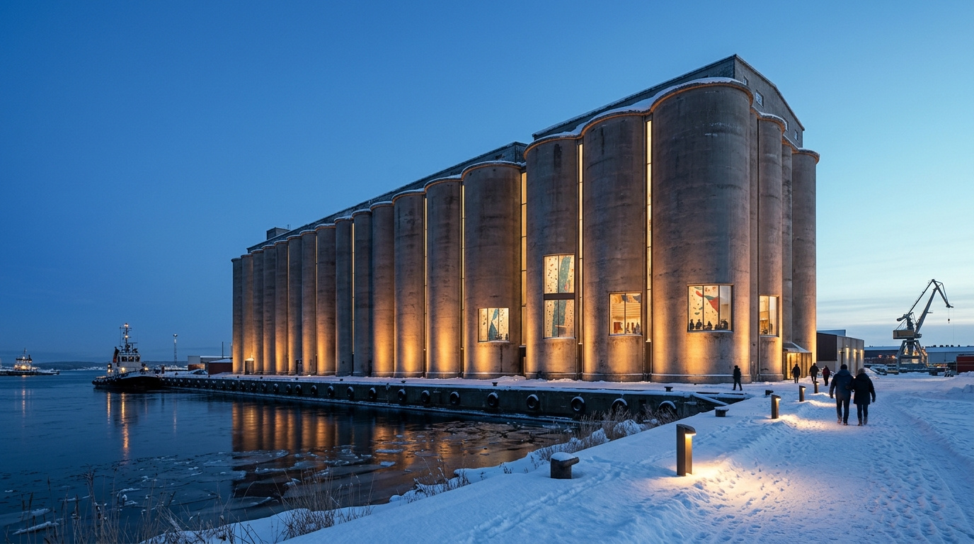 Winter Silo Lighting Visualization