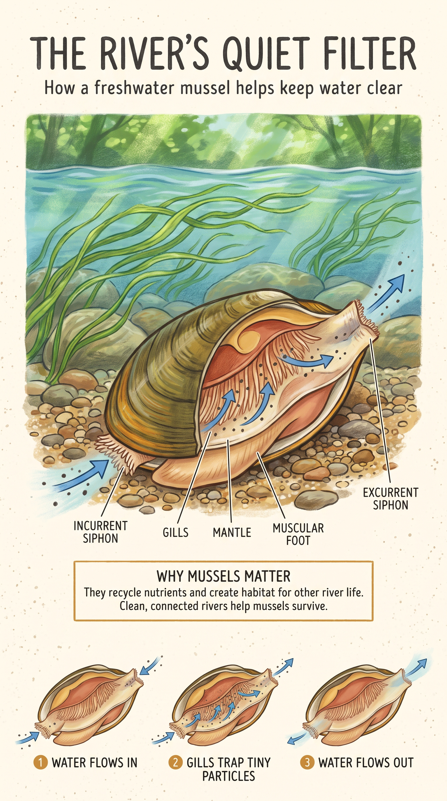 Freshwater Mussel Classroom Science Poster