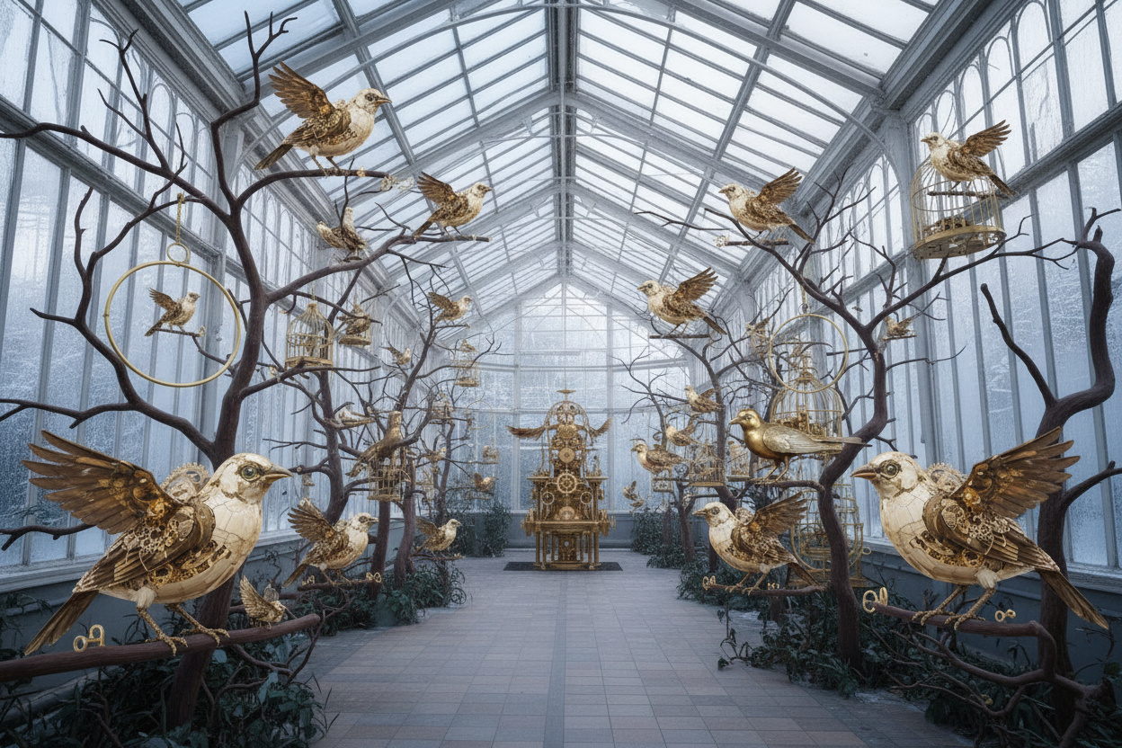 Clockwork Aviary Winter Atrium