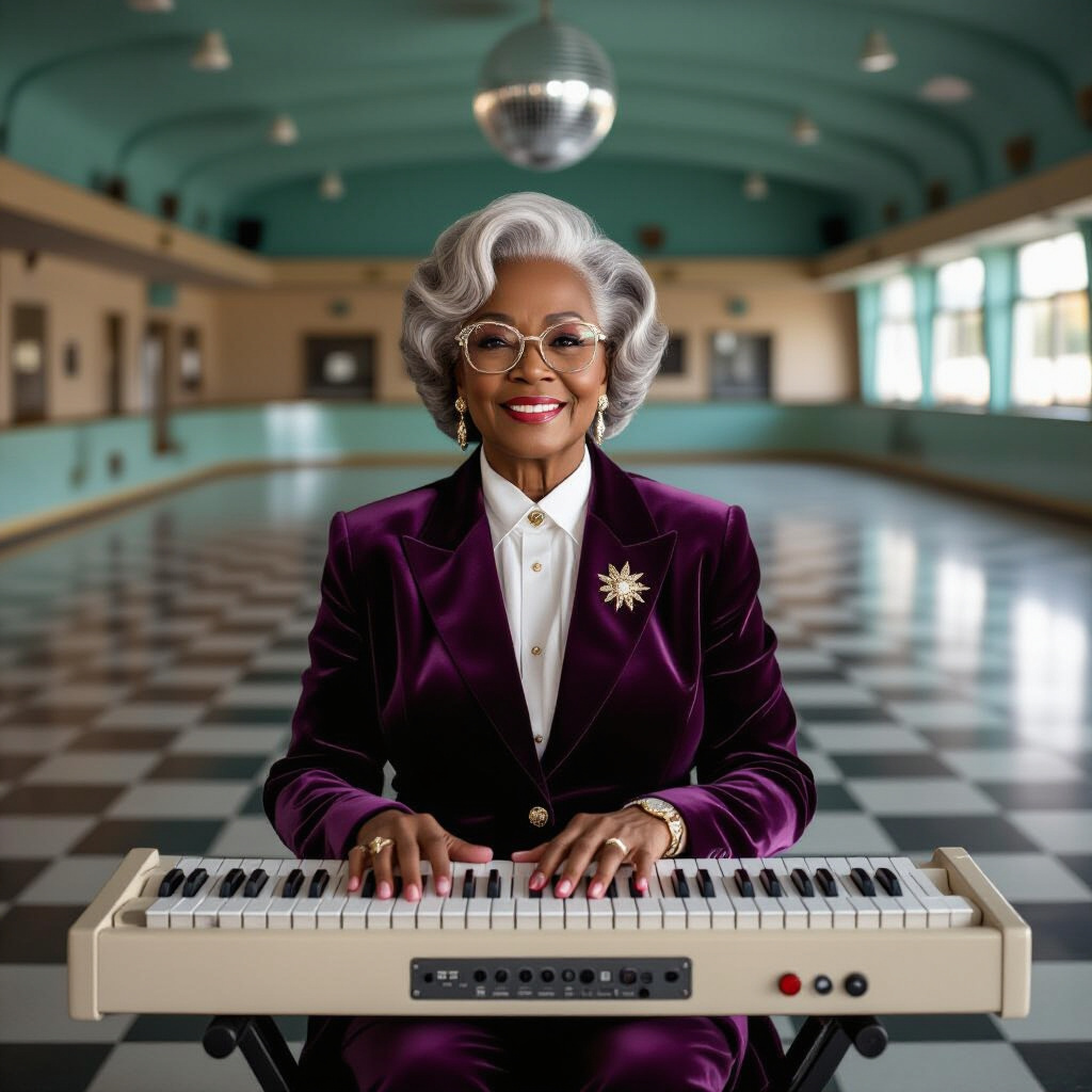 Roller Rink Organist Editorial Portrait