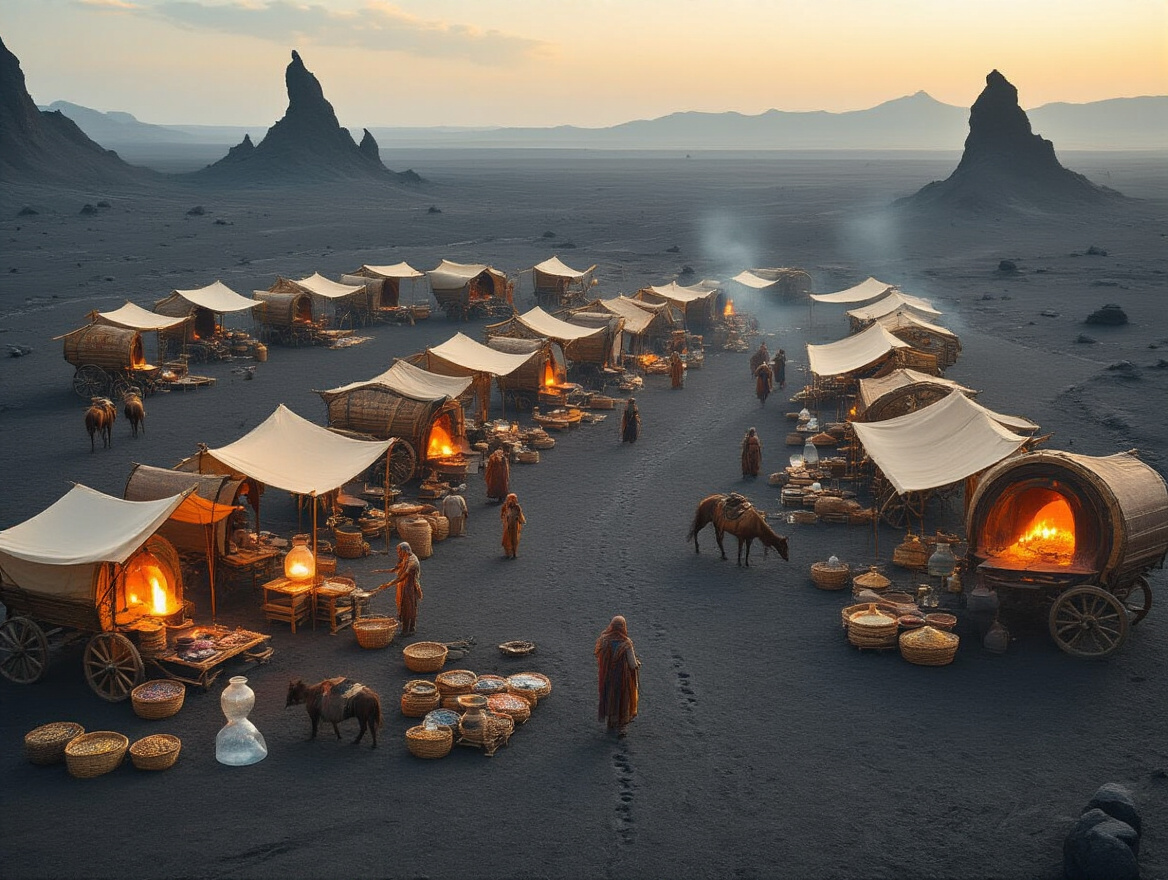 Volcanic Glasswright Caravan Encampment