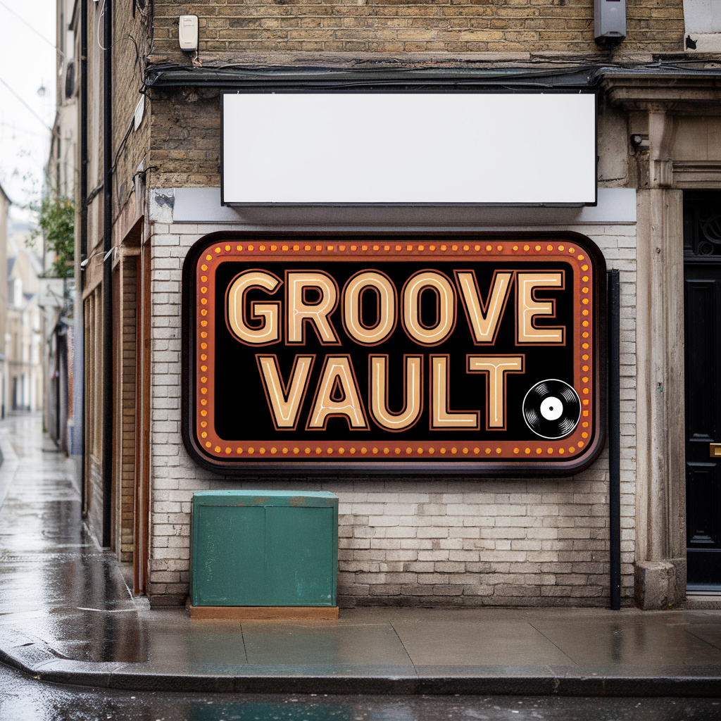 Hand-Painted Record Shop Marquee