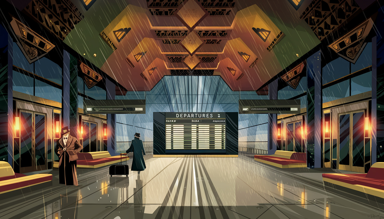 Art Deco Rainy Train Hall