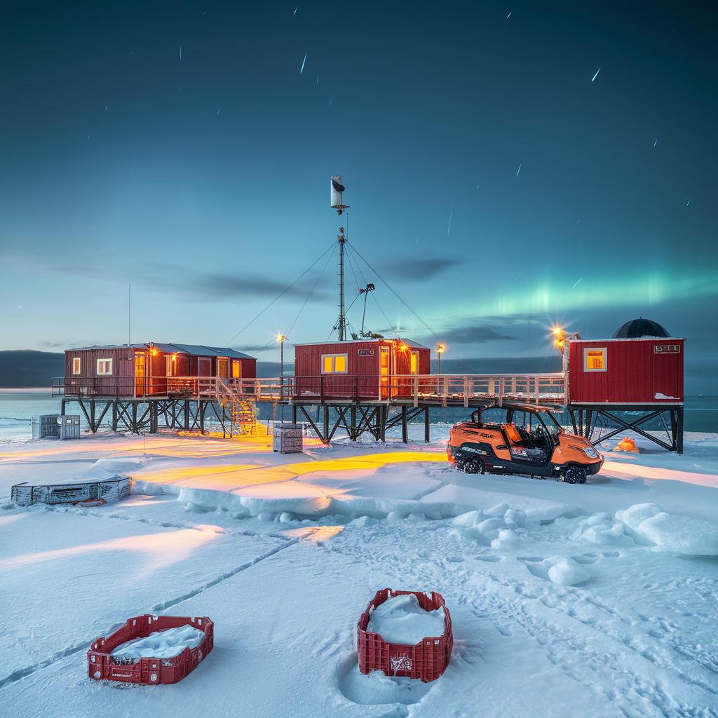 Antarctic Station Winter Editorial