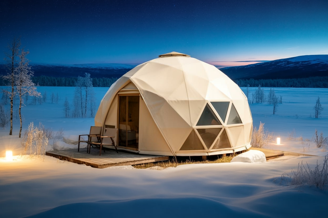 Winter Glamping Booking Hero