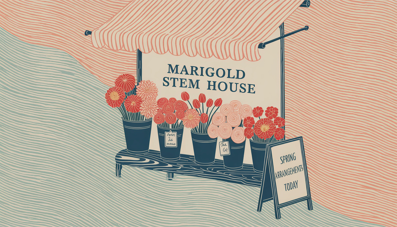 Handwritten Florist Awning Display