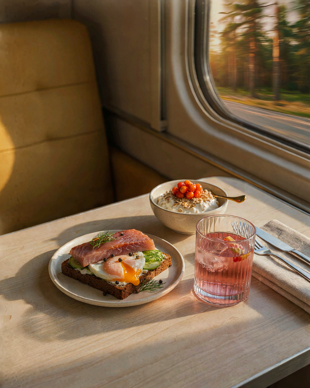 Sleeper Train Breakfast Menu Photograph