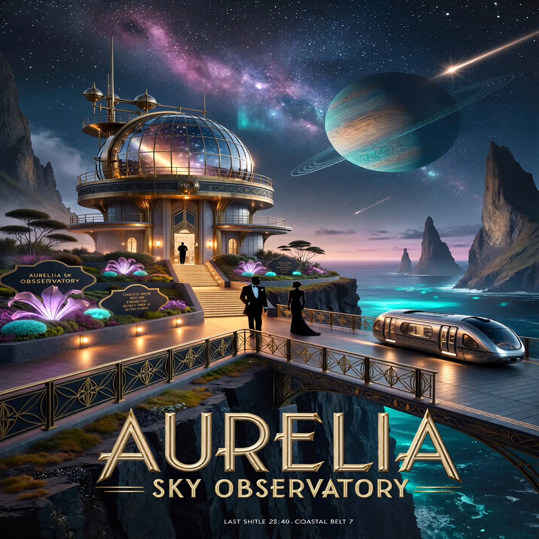 Retro-Futurist Observatory Poster Design